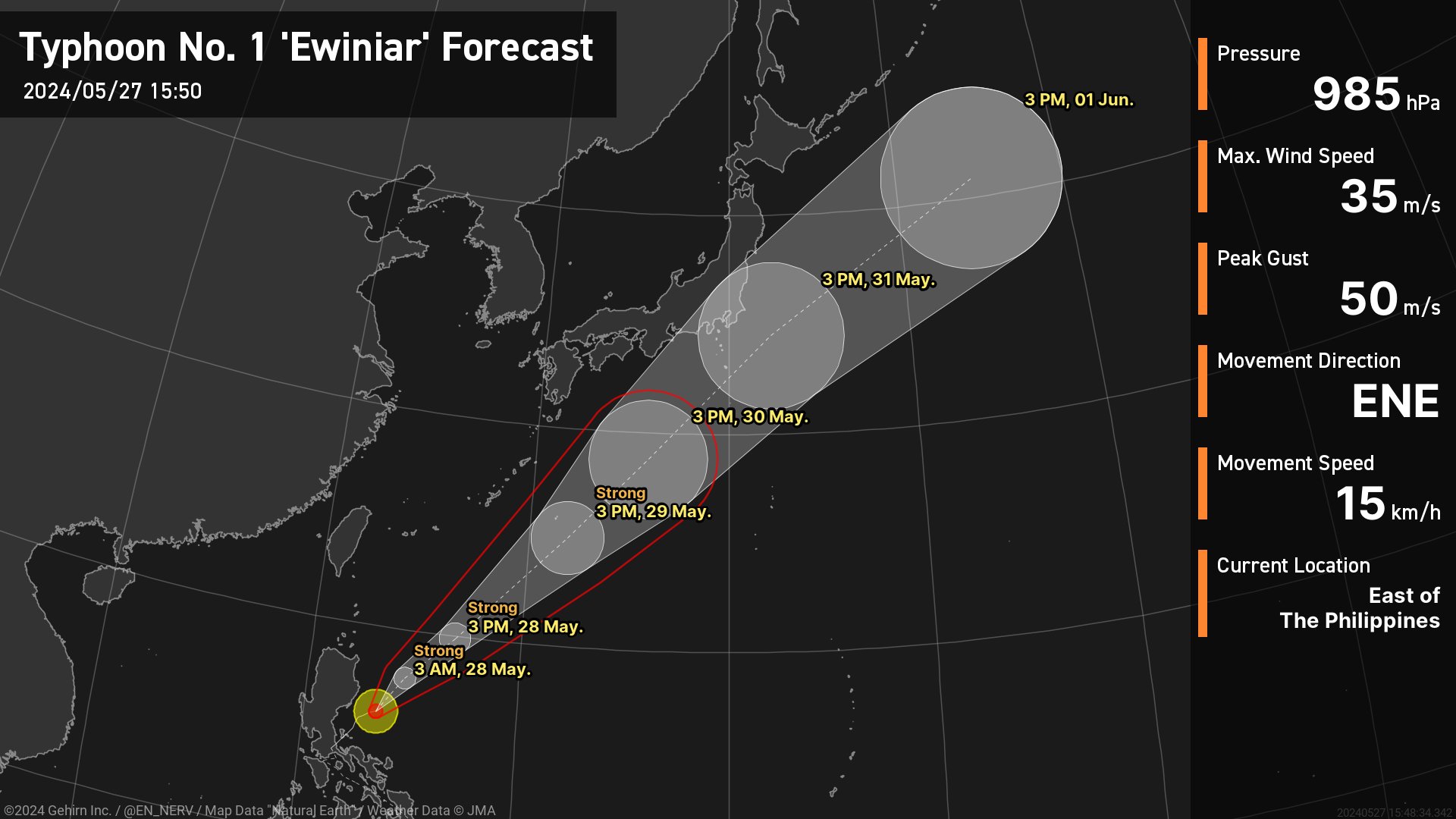 Typhoon ewiniar forecast